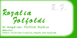 rozalia folfoldi business card